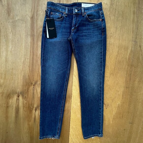 RAG & BONE JEANS JULIENNE DRE LOW RISE SLIM BOYFRIEND JEANS WOMEN’S sz 23 NWT - Picture 1 of 15